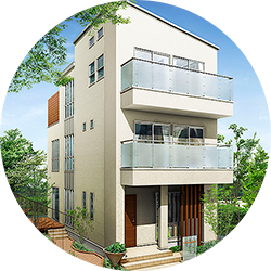 3階建て都市型モデルハウス1階面積13.5坪