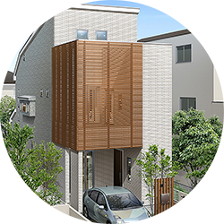 2.5階建て都市型モデルハウス1階面積15.9坪