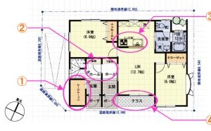 二世帯住宅の間取り ①玄関別、室内のドアを隔てて行き来できるタイプ