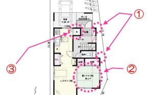 二世帯住宅の間取り ②玄関共有、キッチンは別々のタイプ