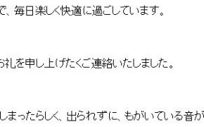 嬉しいメールが届きました