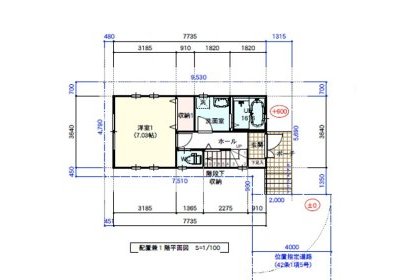 敷地14坪、間取り2LDKの2階建て