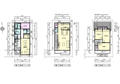 敷地29坪の間取り4LDKの3階建て