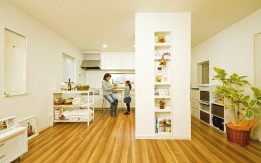 3階建て 広々リビングを上手に振り分ける壁面収納を提案した狭小住宅